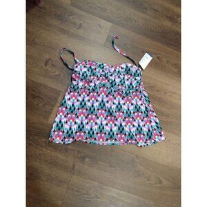 NWT Catalina Swimsuit Top Tankini Womens 2X 18W - 20W Swimwear Beach